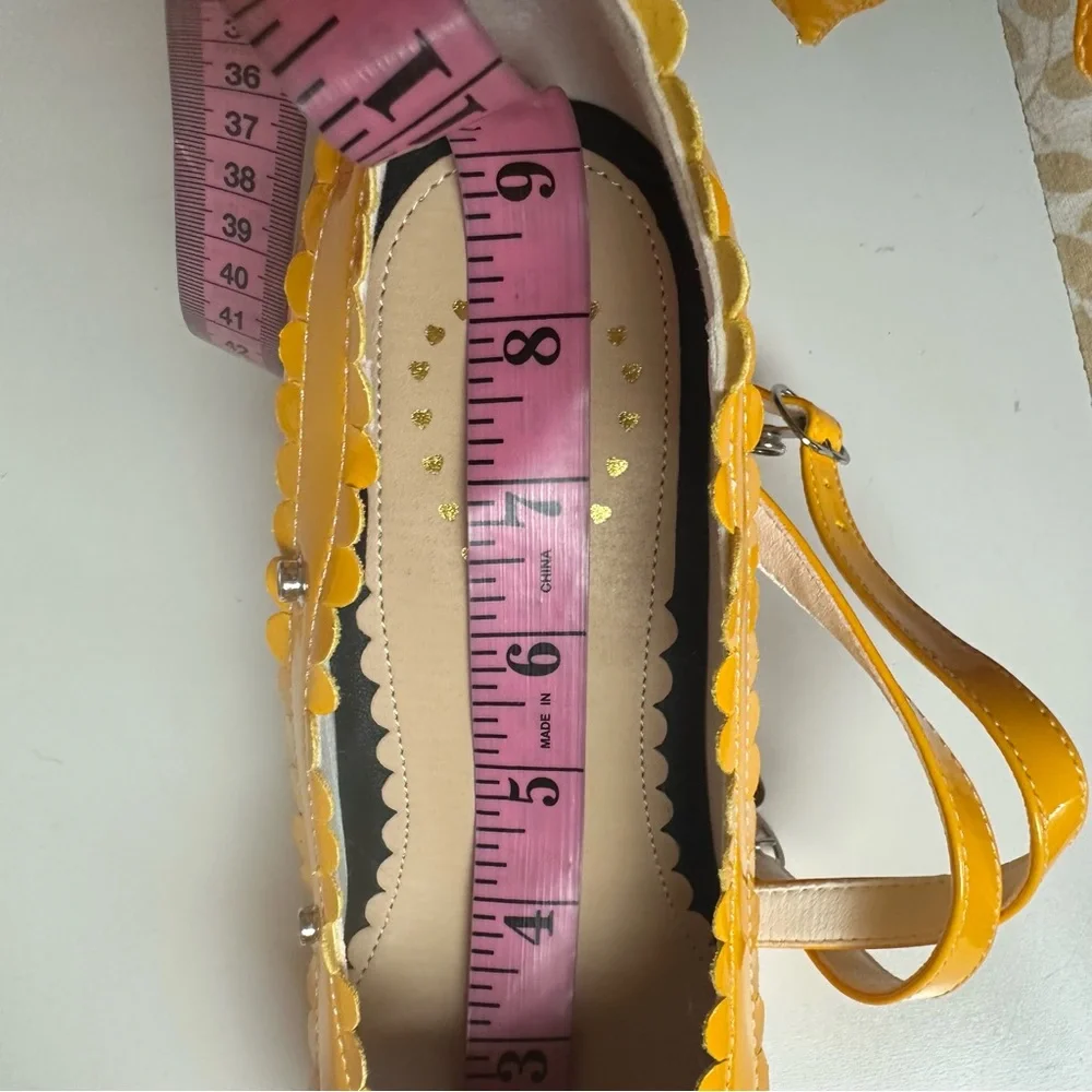 Antaina Yellow Coquette Lolita Bows Strappy Chunky HeelPlatform Shoe NWOT 7.5-8? - Picture 15 of 16